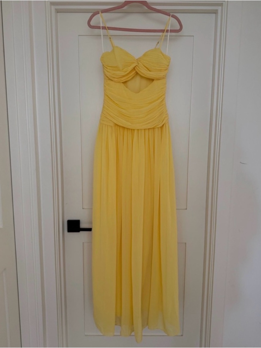 Anne Louise Boutique London Sunshine Yellow Chiffon Maxi Dress